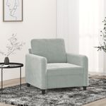 Casa si Gradina - Mobilier - Scaune si fotolii - Fotolii - Fotoliu canapea, gri deschis, 60 cm, catifea - Infinity.ro