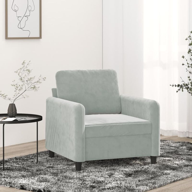 Casa si Gradina - Mobilier - Scaune si fotolii - Fotolii - Fotoliu canapea, gri deschis, 60 cm, catifea - Infinity.ro
