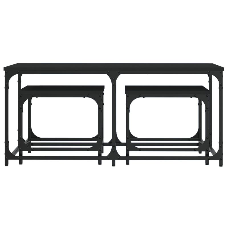 Casa si Gradina - Mobilier - Mese si birouri - Masute de cafea - Mese suprapuse de cafea, 3 buc, negru, lemn prelucrat - Infinity.ro