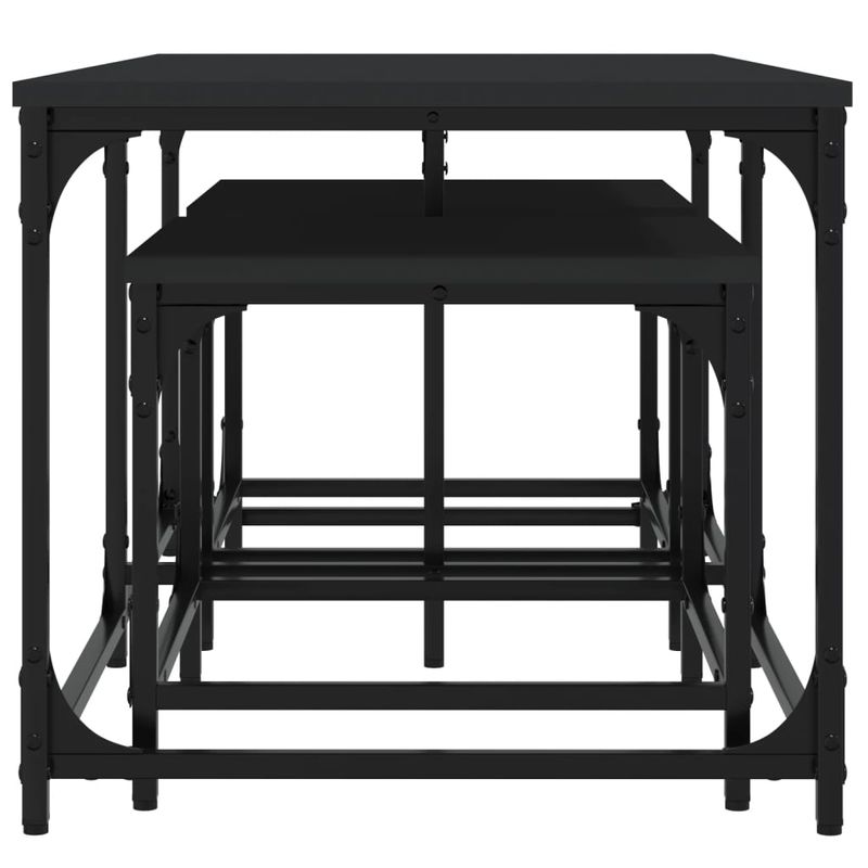 Casa si Gradina - Mobilier - Mese si birouri - Masute de cafea - Mese suprapuse de cafea, 3 buc, negru, lemn prelucrat - Infinity.ro