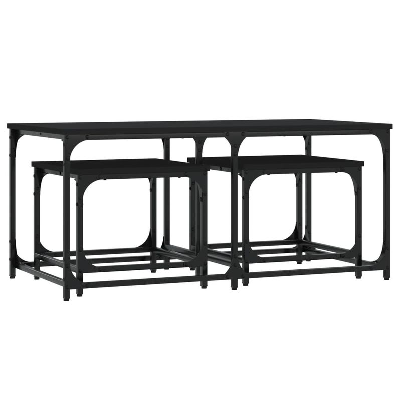 Casa si Gradina - Mobilier - Mese si birouri - Masute de cafea - Mese suprapuse de cafea, 3 buc, negru, lemn prelucrat - Infinity.ro