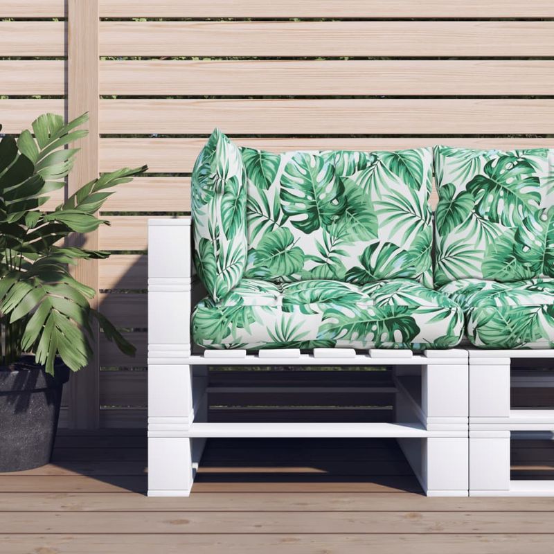 Casa si Gradina - Gradina si terasa - Mobilier exterior - Perne decorative exterior - Perne de paleti, 3 buc., model cu frunze, material textil - Infinity.ro