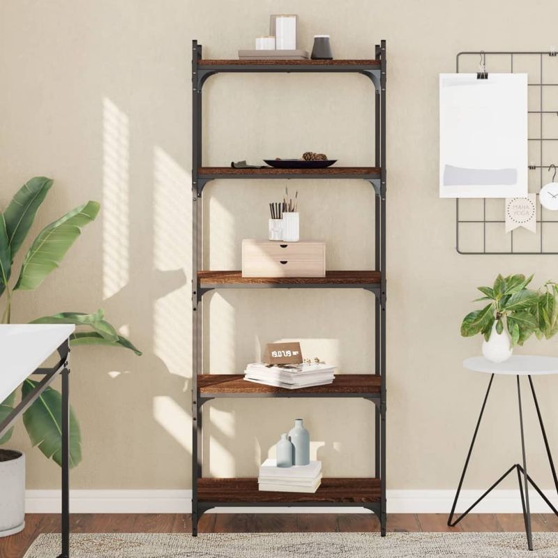 Casa si Gradina - Mobilier - Biblioteci si rafturi - Biblioteci - Biblioteca 5 niveluri, stejar maro 60x30x154 cm, lemn prelucrat - Infinity.ro