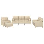 Casa si Gradina - Mobilier - Seturi de mobilier - Seturi living - Set de canapele cu perne, 4 piese, crem, microfibra - Infinity.ro