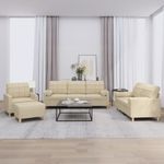 Casa si Gradina - Mobilier - Seturi de mobilier - Seturi living - Set de canapele cu perne, 4 piese, crem, microfibra - Infinity.ro
