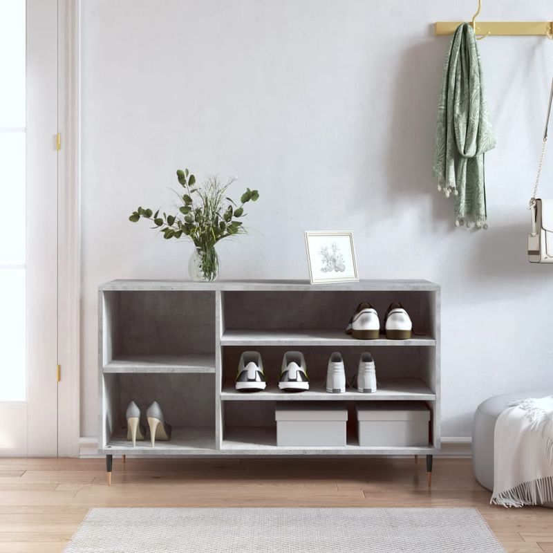Casa si Gradina - Mobilier - Organizare si depozitare - Organizator incaltaminte - Pantofar, gri beton, 102x36x60 cm, lemn prelucrat - Infinity.ro
