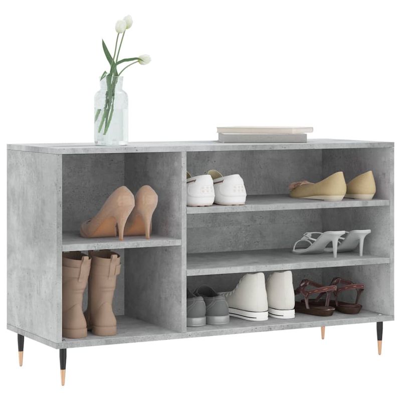 Casa si Gradina - Mobilier - Organizare si depozitare - Organizator incaltaminte - Pantofar, gri beton, 102x36x60 cm, lemn prelucrat - Infinity.ro