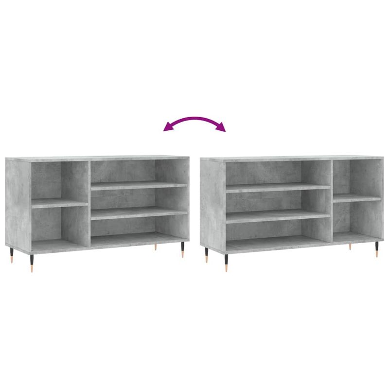 Casa si Gradina - Mobilier - Organizare si depozitare - Organizator incaltaminte - Pantofar, gri beton, 102x36x60 cm, lemn prelucrat - Infinity.ro