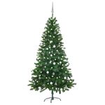 Casa si Gradina - Decoratiuni - Decoratiuni de sezon - Brad Craciun pre-iluminat artificial set globuri, verde, 180 cm - Infinity.ro