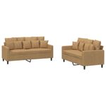 Casa si Gradina - Mobilier - Seturi de mobilier - Seturi living - Set de canapele cu perne, 2 piese, maro, catifea - Infinity.ro