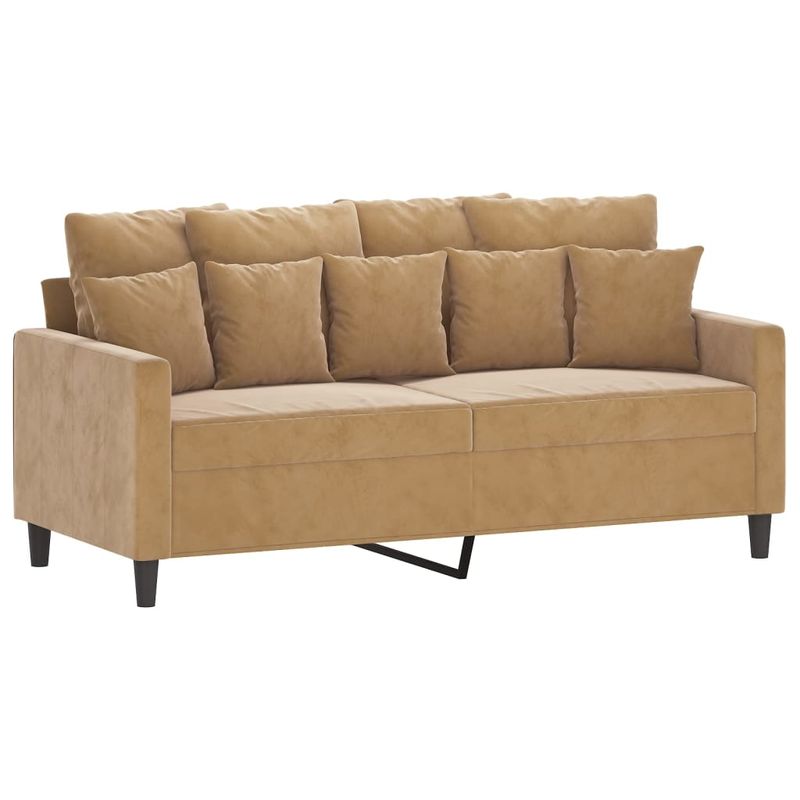 Casa si Gradina - Mobilier - Seturi de mobilier - Seturi living - Set de canapele cu perne, 2 piese, maro, catifea - Infinity.ro