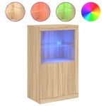 Casa si Gradina - Mobilier - Dulapuri si sifoniere - Dulapuri - Dulap lateral cu lumini LED, stejar sonoma, lemn prelucrat - Infinity.ro