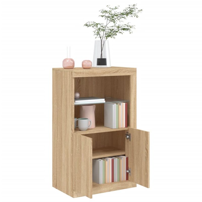 Casa si Gradina - Mobilier - Dulapuri si sifoniere - Dulapuri - Dulap lateral cu lumini LED, stejar sonoma, lemn prelucrat - Infinity.ro