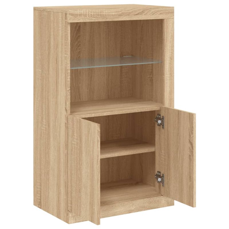 Casa si Gradina - Mobilier - Dulapuri si sifoniere - Dulapuri - Dulap lateral cu lumini LED, stejar sonoma, lemn prelucrat - Infinity.ro
