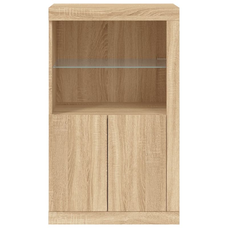Casa si Gradina - Mobilier - Dulapuri si sifoniere - Dulapuri - Dulap lateral cu lumini LED, stejar sonoma, lemn prelucrat - Infinity.ro