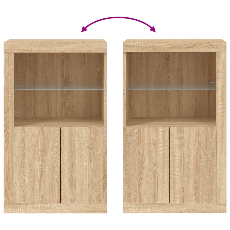 Casa si Gradina - Mobilier - Dulapuri si sifoniere - Dulapuri - Dulap lateral cu lumini LED, stejar sonoma, lemn prelucrat - Infinity.ro