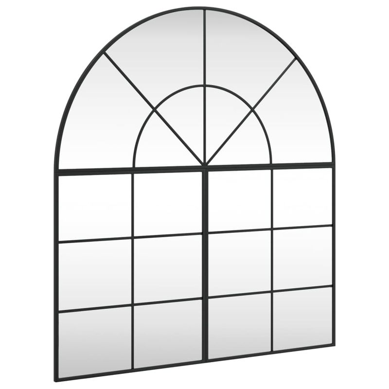 Casa si Gradina - Decoratiuni - Oglinzi - Oglinda de perete, negru, 100x110 cm, arcuita, fier - Infinity.ro