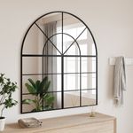 Casa si Gradina - Decoratiuni - Oglinzi - Oglinda de perete, negru, 100x110 cm, arcuita, fier - Infinity.ro