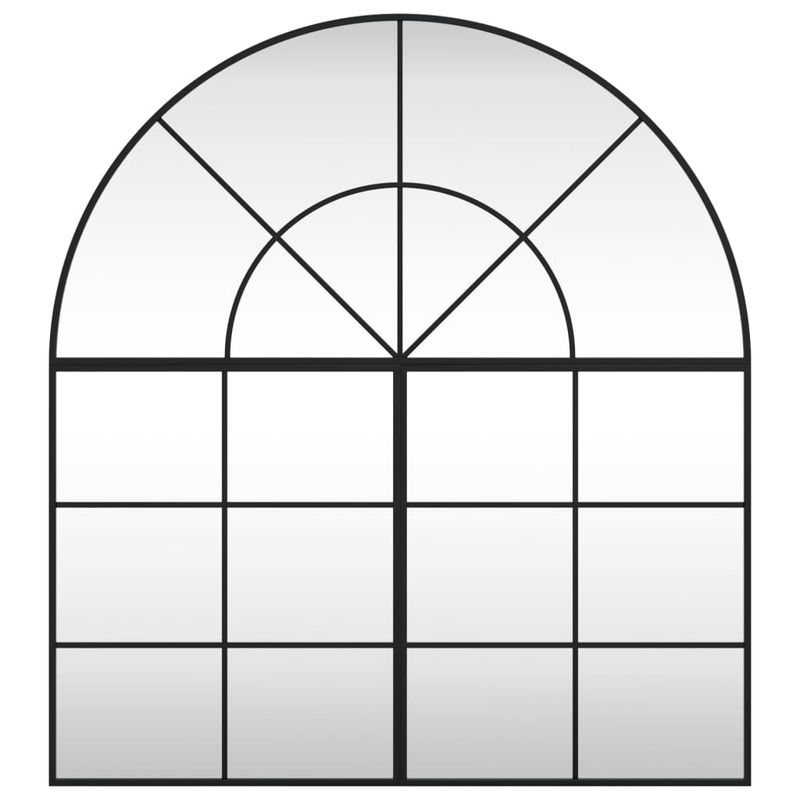 Casa si Gradina - Decoratiuni - Oglinzi - Oglinda de perete, negru, 100x110 cm, arcuita, fier - Infinity.ro