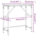 Casa si Gradina - Mobilier - Comode si corpuri - Console - Masa consola, stejar sonoma, 75x32x75 cm, lemn prelucrat - Infinity.ro