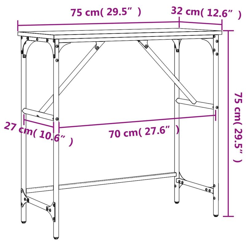 Casa si Gradina - Mobilier - Comode si corpuri - Console - Masa consola, stejar sonoma, 75x32x75 cm, lemn prelucrat - Infinity.ro