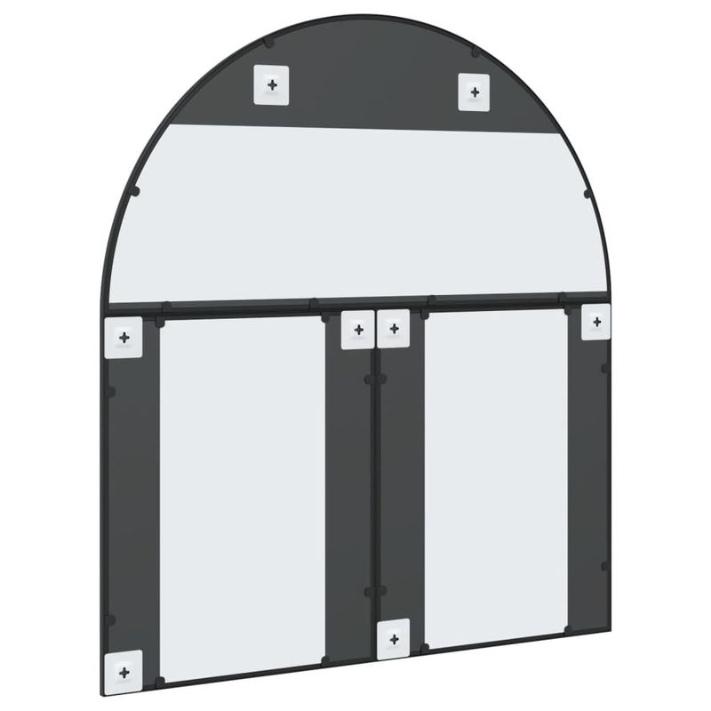 Casa si Gradina - Decoratiuni - Oglinzi - Oglinda de perete, negru, 100x110 cm, arcuita, fier - Infinity.ro