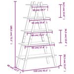 Casa si Gradina - Mobilier - Biblioteci si rafturi - Biblioteci - Raft cu 5 niveluri in forma de A, 110x40x180,5 cm lemn masiv pin, negru - Infinity.ro