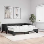 Casa si Gradina - Mobilier - Paturi si accesorii - Paturi - Pat de zi cu extensie si saltele, negru, 90x200 cm, textil - Infinity.ro
