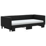 Casa si Gradina - Mobilier - Paturi si accesorii - Paturi - Pat de zi cu extensie si saltele, negru, 90x200 cm, textil - Infinity.ro