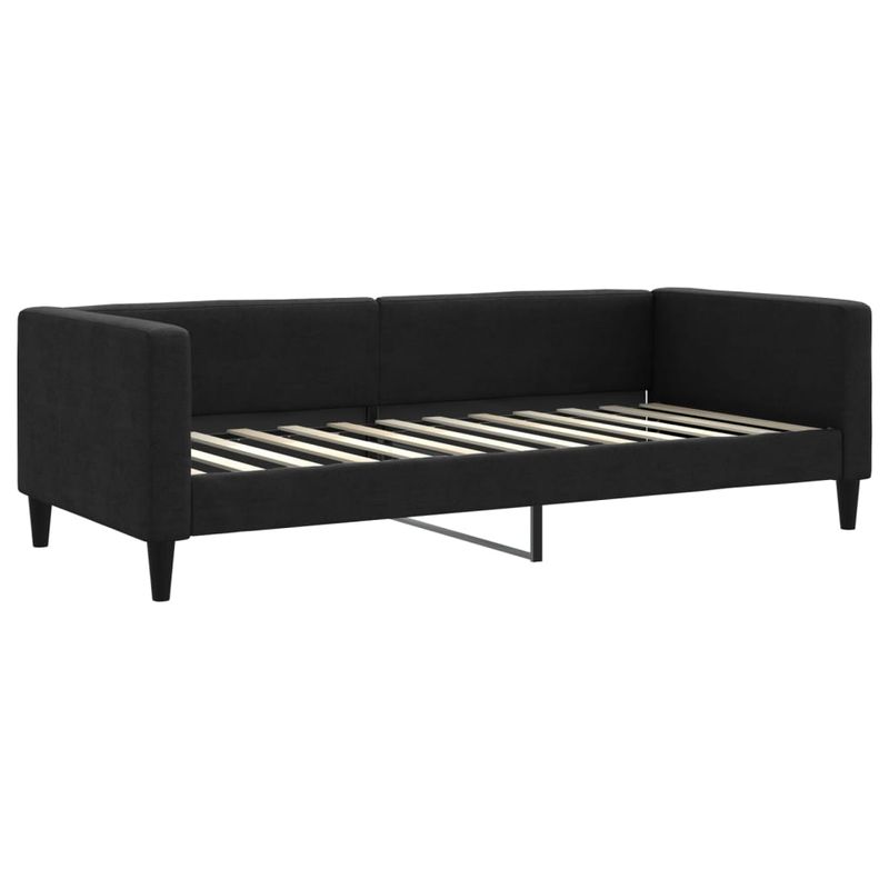 Casa si Gradina - Mobilier - Paturi si accesorii - Paturi - Pat de zi cu extensie si saltele, negru, 90x200 cm, textil - Infinity.ro