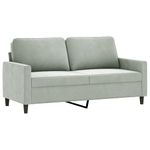 Casa si Gradina - Mobilier - Seturi de mobilier - Seturi living - Set de canapele cu perne, 3 piese, gri deschis, catifea - Infinity.ro