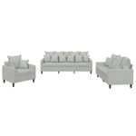 Casa si Gradina - Mobilier - Seturi de mobilier - Seturi living - Set de canapele cu perne, 3 piese, gri deschis, catifea - Infinity.ro