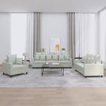 Casa si Gradina - Mobilier - Seturi de mobilier - Seturi living - Set de canapele cu perne, 3 piese, gri deschis, catifea - Infinity.ro