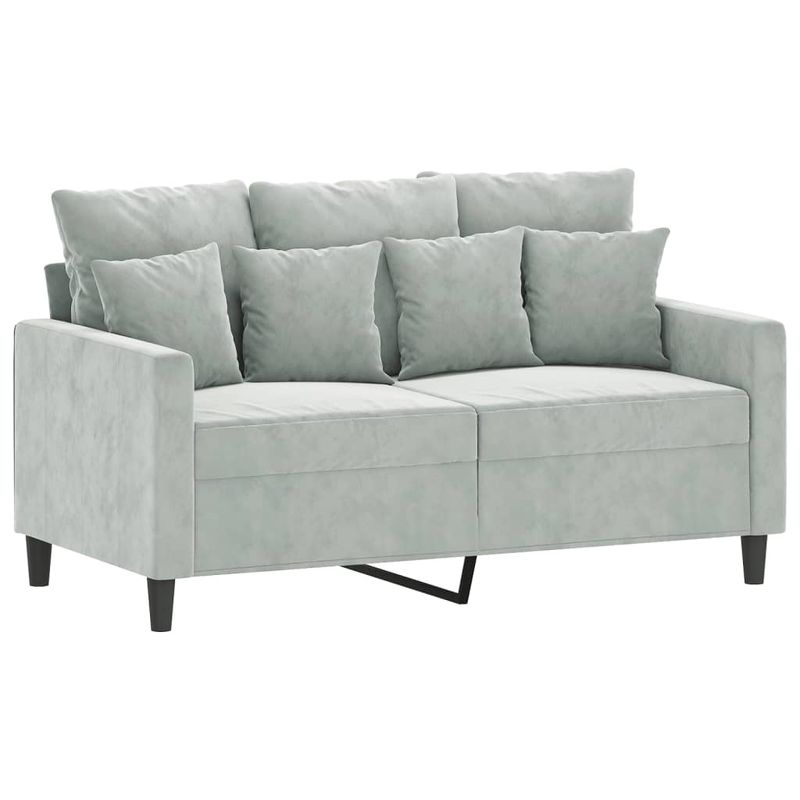 Casa si Gradina - Mobilier - Seturi de mobilier - Seturi living - Set de canapele cu perne, 3 piese, gri deschis, catifea - Infinity.ro