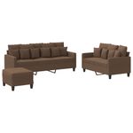 Casa si Gradina - Mobilier - Seturi de mobilier - Seturi living - Set de canapele cu perne, 3 piese, maro, textil - Infinity.ro