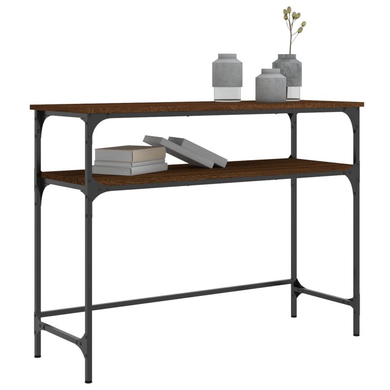 Casa si Gradina - Mobilier - Comode si corpuri - Console - Masuta consola, stejar maro, 100x35,5x75 cm, lemn prelucrat - Infinity.ro