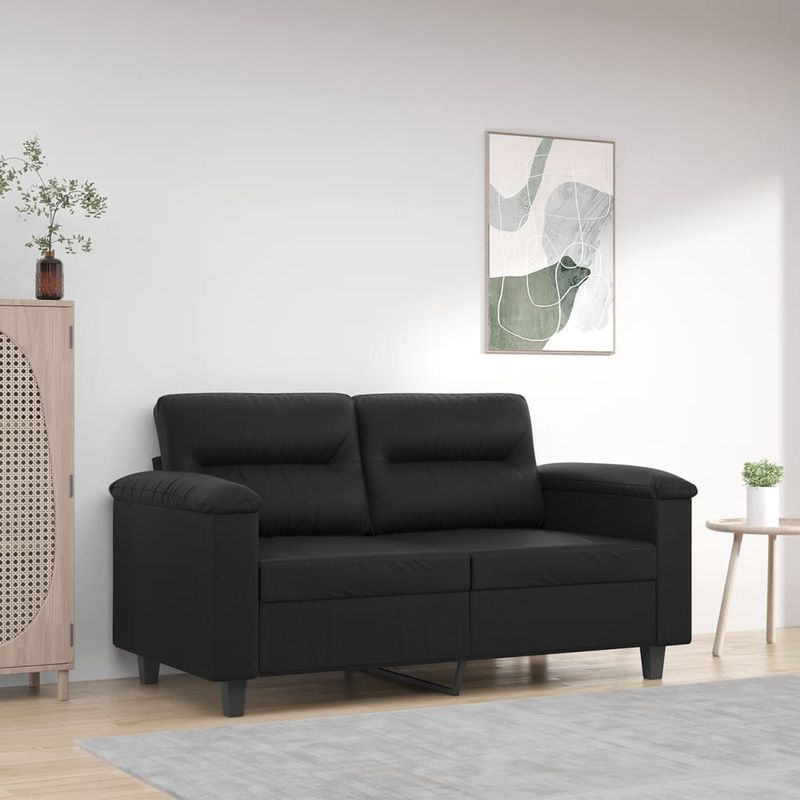 Casa si Gradina - Mobilier - Canapele si coltare - Canapele - Canapea cu 2 locuri, negru, 120 cm, piele ecologica - Infinity.ro