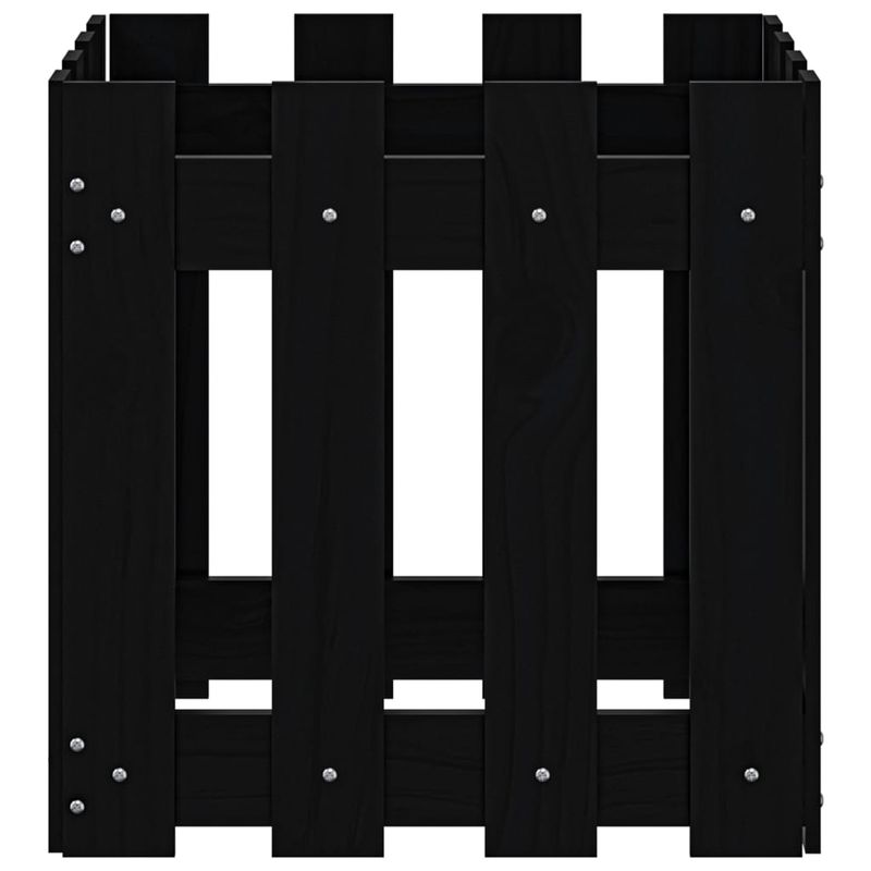 Casa si Gradina - Gradinarit si plante - Plante si ghivece - Ghivece si suporturi - Jardiniera gradina design gard negru 40x40x40 cm lemn masiv pin - Infinity.ro