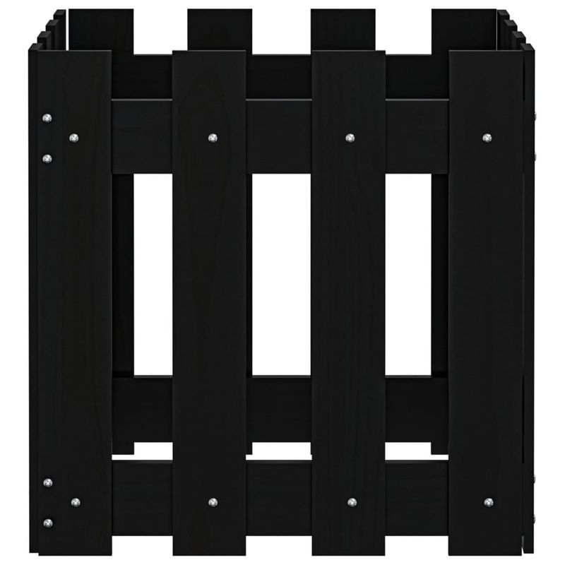 Casa si Gradina - Gradinarit si plante - Plante si ghivece - Ghivece si suporturi - Jardiniera gradina design gard negru 40x40x40 cm lemn masiv pin - Infinity.ro