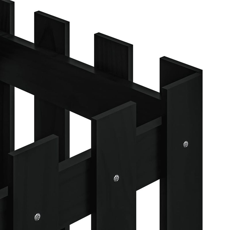 Casa si Gradina - Gradinarit si plante - Plante si ghivece - Ghivece si suporturi - Jardiniera gradina design gard negru 40x40x40 cm lemn masiv pin - Infinity.ro