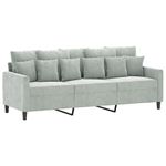 Casa si Gradina - Mobilier - Seturi de mobilier - Seturi living - Set de canapele cu perne, 3 piese, gri deschis, catifea - Infinity.ro