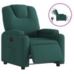 Casa si Gradina - Mobilier - Scaune si fotolii - Fotolii - Fotoliu rabatabil electric, verde inchis, material textil - Infinity.ro