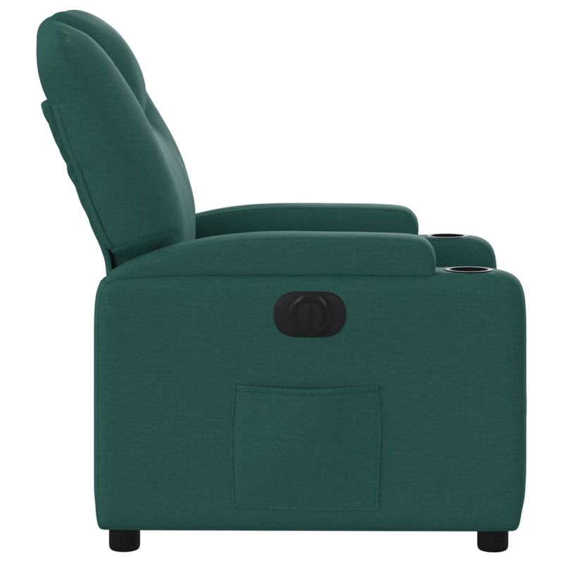 Casa si Gradina - Mobilier - Scaune si fotolii - Fotolii - Fotoliu rabatabil electric, verde inchis, material textil - Infinity.ro