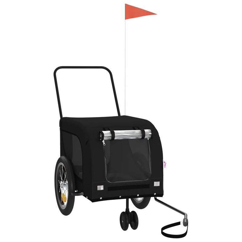 Petshop - Accesorii petshop - Culcusuri si custi - Genti si articole transport - Remorca bicicleta animale companie, negru, textil oxford/fier - Infinity.ro