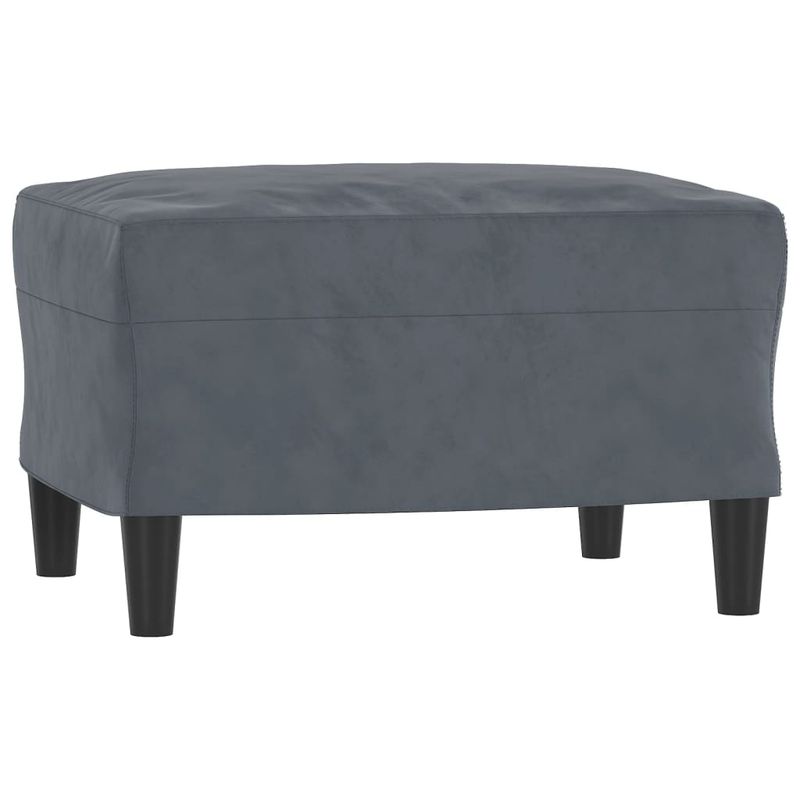 Casa si Gradina - Mobilier - Scaune si fotolii - Fotolii - Fotoliu canapea cu taburet, gri inchis, 60 cm, catifea - Infinity.ro