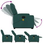 Ingrijire personala si Cosmetice - Sanatate si wellness - Articole wellness - Fotolii de masaj - Fotoliu rabatabil de masaj, cu ridicare, verde inchis, textil - Infinity.ro