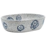 Casa si Gradina/Sanitare/Lavoar baie si accesorii/Lavoare si piedestale - Lavoar de blat, gri si albastru, 47x33x13 cm, ceramica, oval - Infinity.ro