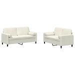 Casa si Gradina - Mobilier - Seturi de mobilier - Seturi living - Set de canapele cu perne, 2 piese, crem, catifea - Infinity.ro