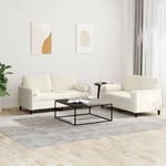 Casa si Gradina - Mobilier - Seturi de mobilier - Seturi living - Set de canapele cu perne, 2 piese, crem, catifea - Infinity.ro