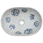 Casa si Gradina/Sanitare/Lavoar baie si accesorii/Lavoare si piedestale - Lavoar de blat, gri si albastru, 47x33x13 cm, ceramica, oval - Infinity.ro